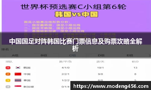 中国国足对阵韩国比赛门票信息及购票攻略全解析